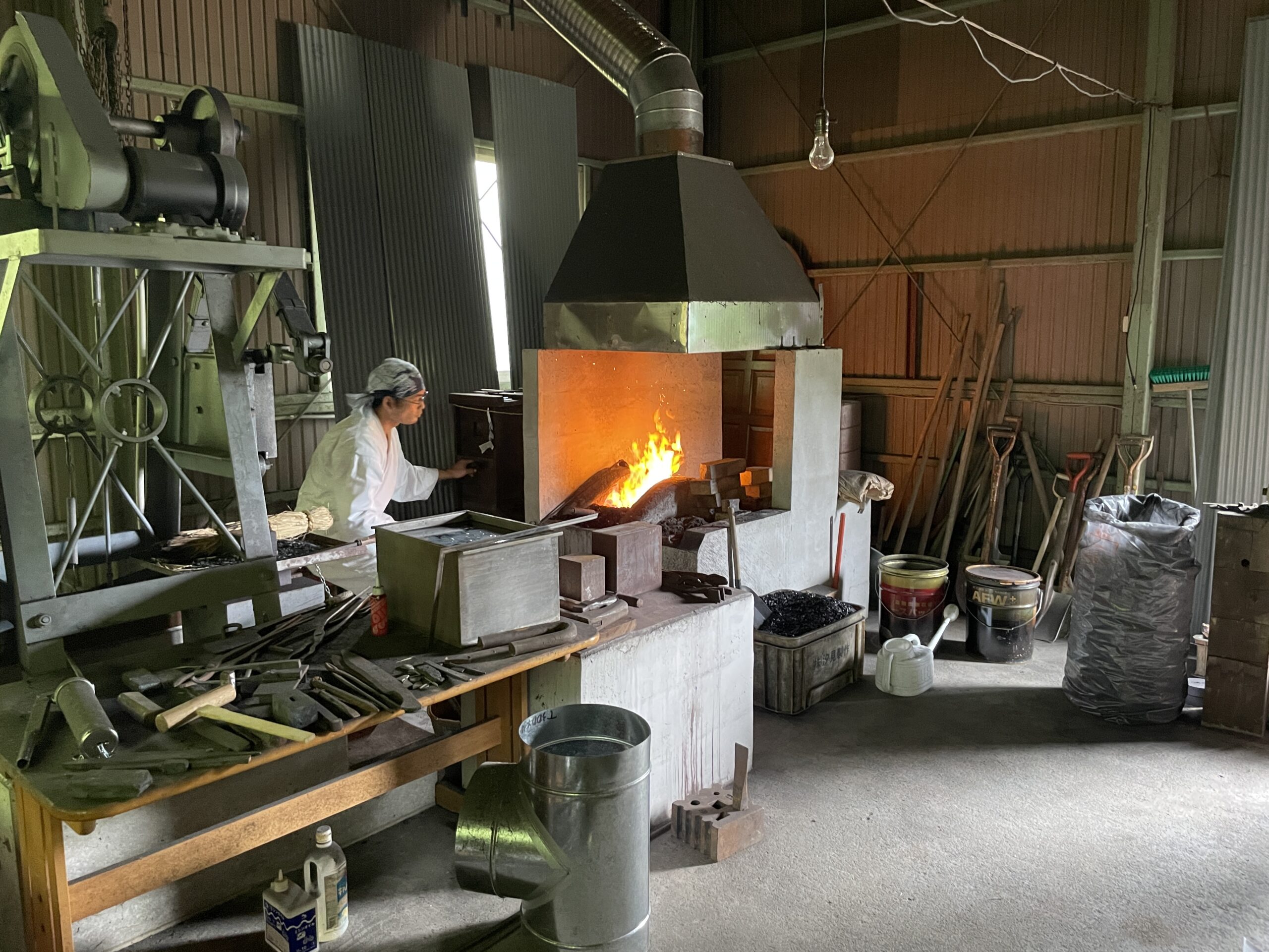 Swordsmith forging sword